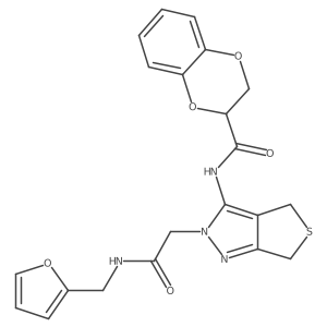 N-(2-(2-((furan-2-ylmethyl)amino)-2-oxoethyl)-4,6-dihydro-2H-thieno[3,4-c]pyrazol-3-yl)-2,3-dihydrobenzo[b][1,4]dioxine-2-carboxamide Structure