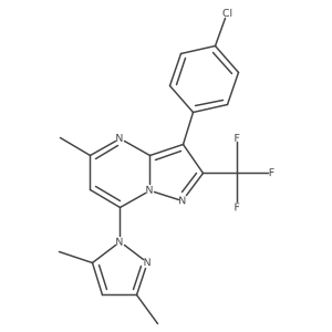 3-(4-chlorophenyl)-7-(3,5-dimethyl-1H-pyrazol-1-yl)-5-methyl-2-(trifluoromethyl)pyrazolo[1,5-a]pyrimidine Structure