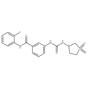 3-{[(1,1-dioxidotetrahydrothiophen-3-yl)carbamoyl]amino}-N-(2-fluorophenyl)benzamide结构式