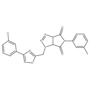 1-((3-(3-chlorophenyl)-1,2,4-oxadiazol-5-yl)methyl)-5-(3-fluorophenyl)-1,6a-dihydropyrrolo[3,4-d][1,2,3]triazole-4,6(3aH,5H)-dione结构式