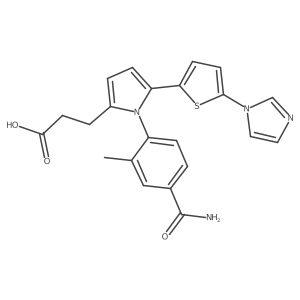 1-[4-(Aminocarbonyl)-2-methylphenyl]-5-[5-(1H-imidazol-1-yl)-2-thienyl]-1H-pyrrole-2-propanoic acid Structure
