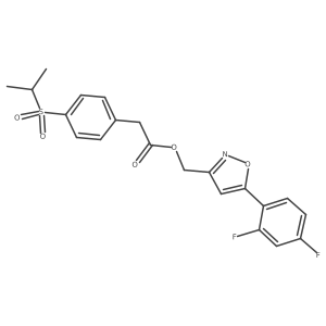 (5-(2,4-Difluorophenyl)isoxazol-3-yl)methyl 2-(4-(isopropylsulfonyl)phenyl)acetate Structure