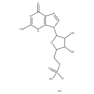Sodium ((2R,3S,4R,5R)-5-(2-amino-6-thioxo-3,6-dihydro-9H-purin-9-yl)-3,4-dihydroxytetrahydrofuran-2-yl)methyl hydrogen phosphate Structure