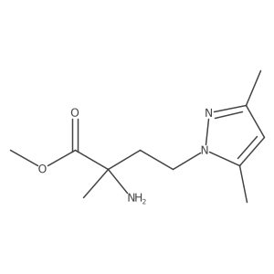 methyl 2-amino-4-(3,5-dimethyl-1H-pyrazol-1-yl)-2-methylbutanoate结构式