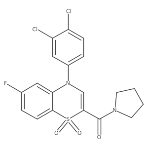 4-(3,4-dichlorophenyl)-6-fluoro-2-(pyrrolidin-1-ylcarbonyl)-4H-1,4-benzothiazine 1,1-dioxide结构式