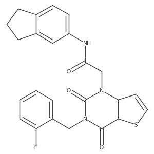 N-(2,3-dihydro-1H-inden-5-yl)-2-{3-[(2-fluorophenyl)methyl]-2,4-dioxo-1H,2H,3H,4H-thieno[3,2-d]pyrimidin-1-yl}acetamide Structure