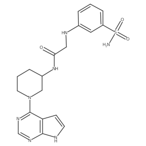 N-(1-(7H-pyrrolo[2,3-d]pyrimidin-4-yl)piperidin-3-yl)-2-(3-sulfamoylphenylamino)acetamide结构式