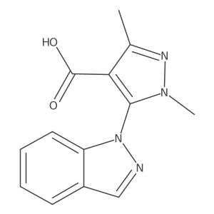 5-Indazol-1-yl-1,3-dimethylpyrazole-4-carboxylic acid结构式