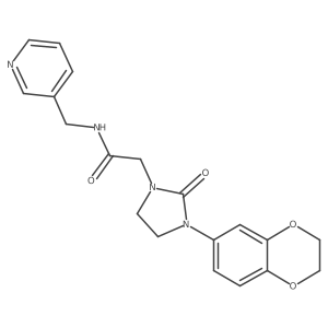2-(3-(2,3-dihydrobenzo[b][1,4]dioxin-6-yl)-2-oxoimidazolidin-1-yl)-N-(pyridin-3-ylmethyl)acetamide Structure