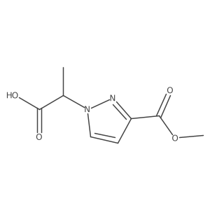 2-[3-(methoxycarbonyl)-1H-pyrazol-1-yl]propanoic acid结构式