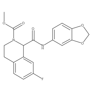 methyl 1-(benzo[d][1,3]dioxol-5-ylcarbamoyl)-7-fluoro-3,4-dihydroisoquinoline-2(1H)-carboxylate结构式