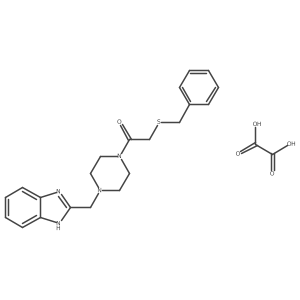 1-(4-((1H-benzo[d]imidazol-2-yl)methyl)piperazin-1-yl)-2-(benzylthio)ethanone oxalate Structure