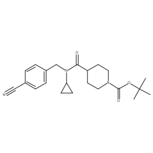 tert-Butyl 4-((4-cyanobenzyl)(cyclopropyl)carbamoyl)piperidine-1-carboxylate结构式