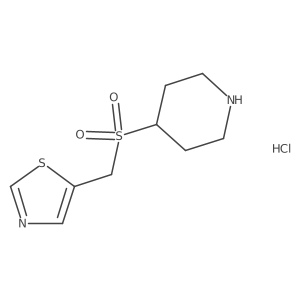 5-((Piperidin-4-ylsulfonyl)methyl)thiazole hydrochloride结构式