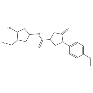 N-(3-hydroxy-4-(hydroxymethyl)cyclopentyl)-1-(4-methoxyphenyl)-5-oxopyrrolidine-3-carboxamide Structure