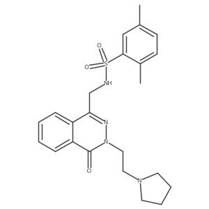 2,5-dimethyl-N-((4-oxo-3-(2-(pyrrolidin-1-yl)ethyl)-3,4-dihydrophthalazin-1-yl)methyl)benzenesulfonamide结构式