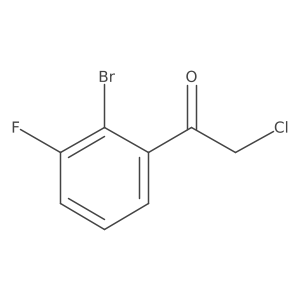 1-(2-Bromo-3-fluorophenyl)-2-chloroethan-1-one结构式