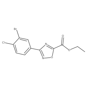 Ethyl 3-(3-bromo-4-chlorophenyl)-1,2,4-oxadiazole-5-carboxylate结构式