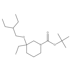 Tert-butyl 3-(2-ethylbutoxy)-3-(iodomethyl)piperidine-1-carboxylate Structure