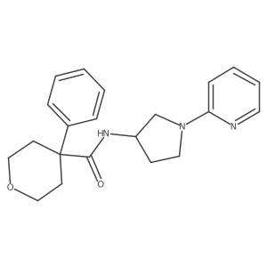 4-phenyl-N-(1-(pyridin-2-yl)pyrrolidin-3-yl)tetrahydro-2H-pyran-4-carboxamide结构式