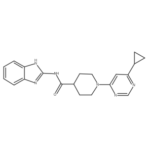 N-(1H-benzo[d]imidazol-2-yl)-1-(6-cyclopropylpyrimidin-4-yl)piperidine-4-carboxamide结构式