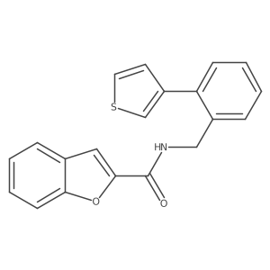 N-(2-(thiophen-3-yl)benzyl)benzofuran-2-carboxamide结构式