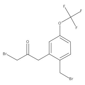 1-Bromo-3-(2-(bromomethyl)-5-(trifluoromethoxy)phenyl)propan-2-one Structure