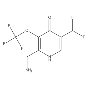 2-(Aminomethyl)-5-(difluoromethyl)-4-hydroxy-3-(trifluoromethoxy)pyridine结构式