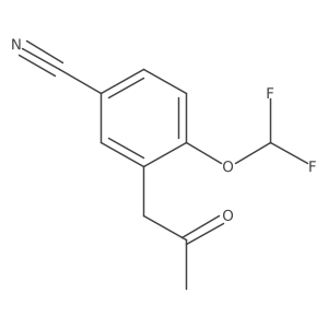 4-(Difluoromethoxy)-3-(2-oxopropyl)benzonitrile结构式