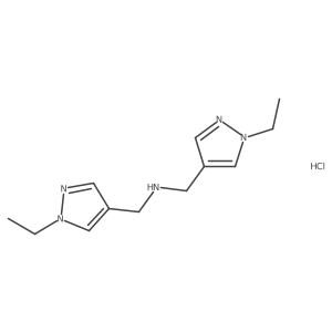 1-(1-ethylpyrazol-4-yl)-N-[(1-ethylpyrazol-4-yl)methyl]methanamine;hydrochloride结构式