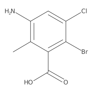 3-Amino-6-bromo-5-chloro-2-methylbenzoic acid结构式