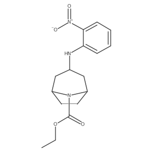 Ethyl 3-((2-nitrophenyl)amino)-8-azabicyclo[3.2.1]octane-8-carboxylate结构式