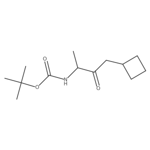 tert-butyl N-(4-cyclobutyl-3-oxobutan-2-yl)carbamate结构式