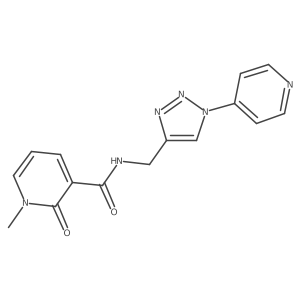 1-methyl-2-oxo-N-((1-(pyridin-4-yl)-1H-1,2,3-triazol-4-yl)methyl)-1,2-dihydropyridine-3-carboxamide结构式