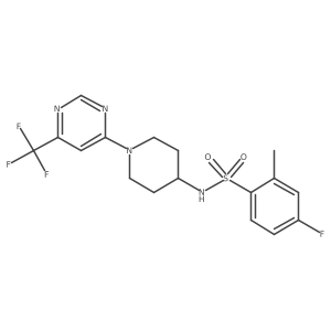 4-fluoro-2-methyl-N-(1-(6-(trifluoromethyl)pyrimidin-4-yl)piperidin-4-yl)benzenesulfonamide Structure
