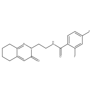 2,4-difluoro-N-[2-(3-oxo-2,3,5,6,7,8-hexahydrocinnolin-2-yl)ethyl]benzamide Structure