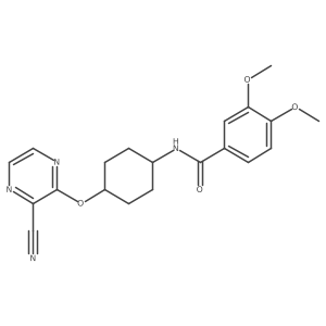 3,4-dimethoxy-N-[(1r,4r)-4-[(3-cyanopyrazin-2-yl)oxy]cyclohexyl]benzamide Structure