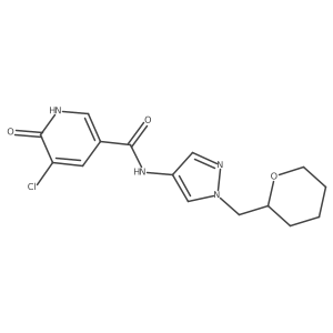 5-chloro-6-hydroxy-N-(1-((tetrahydro-2H-pyran-2-yl)methyl)-1H-pyrazol-4-yl)nicotinamide结构式