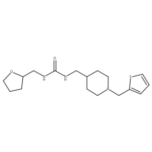 1-((Tetrahydrofuran-2-yl)methyl)-3-((1-(thiophen-2-ylmethyl)piperidin-4-yl)methyl)urea结构式