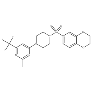 4-[4-(2,3-Dihydro-1,4-benzodioxine-6-sulfonyl)piperazin-1-yl]-2-methyl-6-(trifluoromethyl)pyrimidine结构式