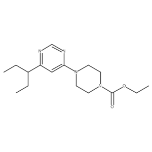 Ethyl 4-[6-(pentan-3-yl)pyrimidin-4-yl]piperazine-1-carboxylate结构式