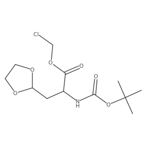Chloromethyl 2-{[(tert-butoxy)carbonyl]amino}-3-(1,3-dioxolan-2-yl)propanoate结构式