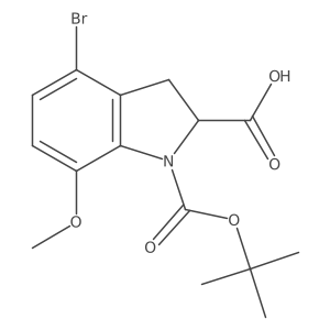 4-bromo-1-[(tert-butoxy)carbonyl]-7-methoxy-2,3-dihydro-1H-indole-2-carboxylic acid Structure