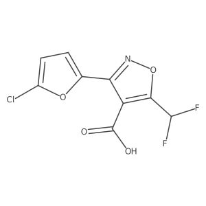 3-(5-Chlorofuran-2-yl)-5-(difluoromethyl)-1,2-oxazole-4-carboxylic acid结构式