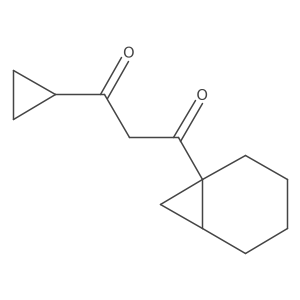 1-{Bicyclo[4.1.0]heptan-1-yl}-3-cyclopropylpropane-1,3-dione结构式
