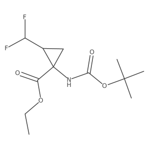 2-(Difluoromethyl)-1-[[(1,1-dimethylethoxy)carbonyl]amino]cyclopropanecarboxylic acid ethyl ester结构式