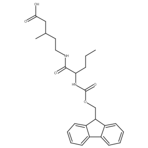 5-[(2S)-2-({[(9H-fluoren-9-yl)methoxy]carbonyl}amino)pentanamido]-3-methylpentanoic acid结构式