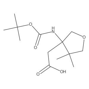 2-(3-{[(Tert-butoxy)carbonyl]amino}-4,4-dimethyloxolan-3-yl)acetic acid结构式
