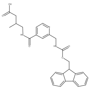 4-({2-[({[(9H-fluoren-9-yl)methoxy]carbonyl}amino)methyl]pyridin-4-yl}formamido)-3-methylbutanoic acid结构式