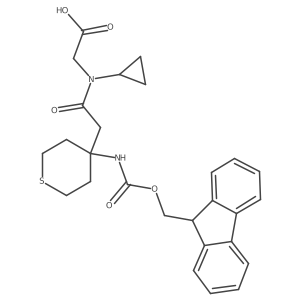 2-{N-cyclopropyl-2-[4-({[(9H-fluoren-9-yl)methoxy]carbonyl}amino)thian-4-yl]acetamido}acetic acid结构式